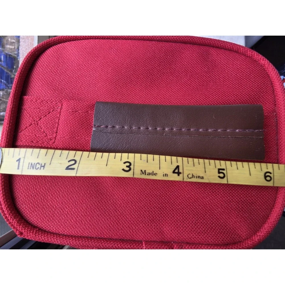 New Cosmetic Bag Women Red Sz: 6.5in x 5.5in x 6.5in Waterproof Canvas Zippered